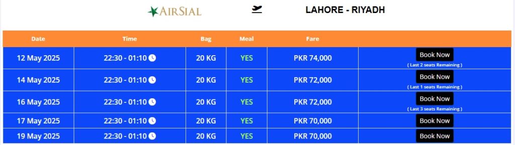 Lahore To Riyadh (ON-WAY GROUP) Update 09 MAY